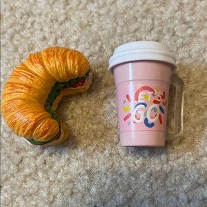 Pink Travel Mug and Croissant Toy Set